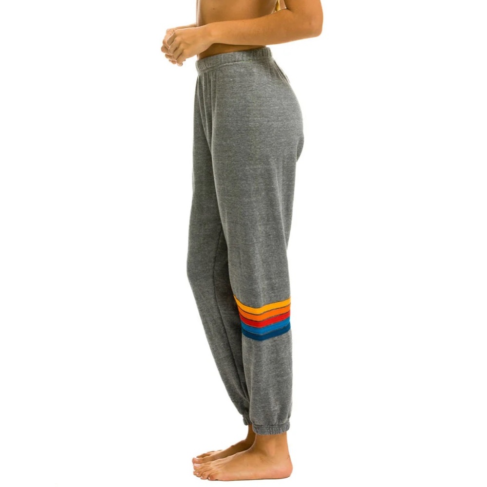 aviator nation heather gray rainbow stripe sweatpants